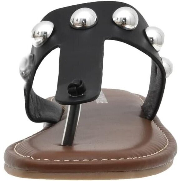 CUSHIONAIRE Women's Cindy Studded Thong Silver Stud Sandal Comfort Foam size 6.5 - Picture 2 of 8